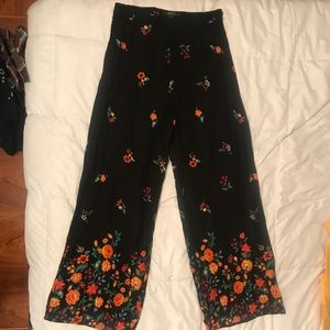 Flowy Floral High Waisted Pants